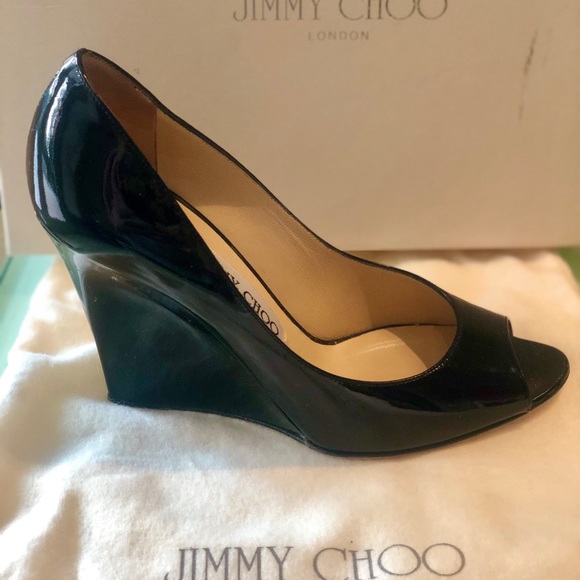 Jimmy Choo Wedge Open Toe Heels Size 6 - Picture 3 of 9